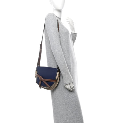 Loewe Calfskin Small Gate Crossbody Bag Blue 2 of 10