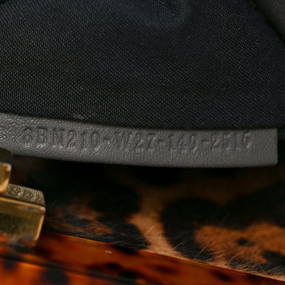 Fendi Suede Calfskin Hair Leopard Print Zucca Large Peekaboo Iconic Satchel Brown Grey 7 of 10