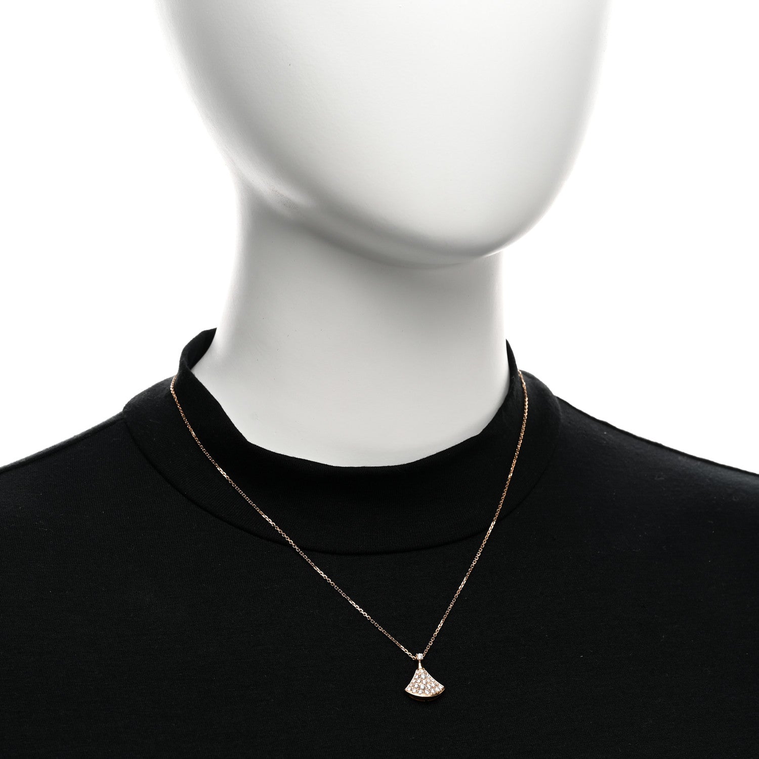 Bulgari 18K Rose Gold Diamond Divas' Dream Pave Pendant Necklace 2 of 5