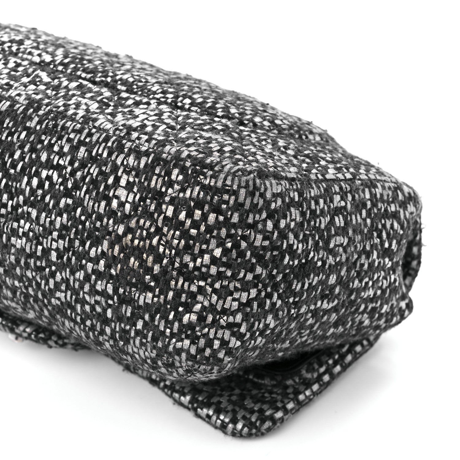 Chanel Sequin Tweed Jumbo Double Flap Black Grey 12 of 12