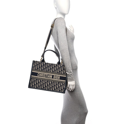 Christian Dior Oblique Calfskin Medium Book Tote With Strap Blue Multicolor 2 of 10