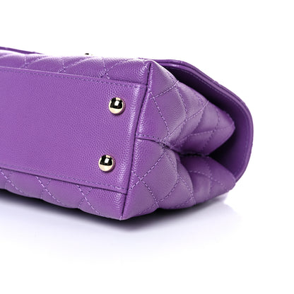 Chanel Caviar Quilted Mini Coco Handle Flap Purple 9 of 10