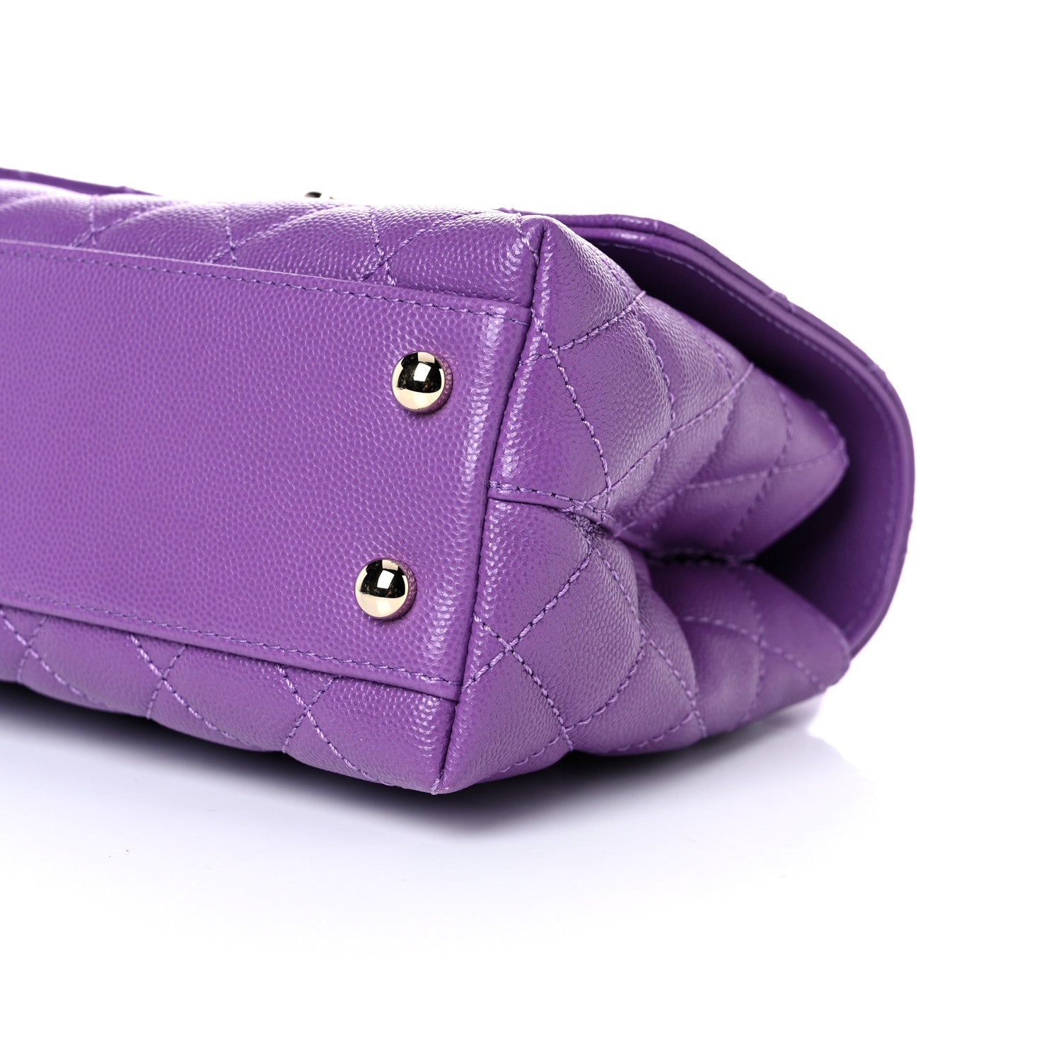 Chanel Caviar Quilted Mini Coco Handle Flap Purple 9 of 10