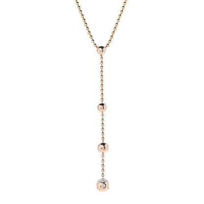 Cartier 18K Yellow Gold Diamond Beaded Lariat Chain Necklace 4 of 6