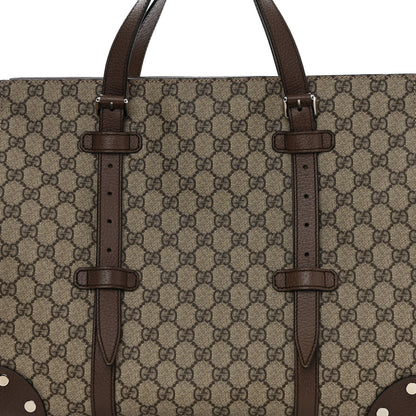 Gucci GG Supreme Monogram Textured Dollar Calfskin Medium Detail Tote Beige Ebony New Acero 8 of 18