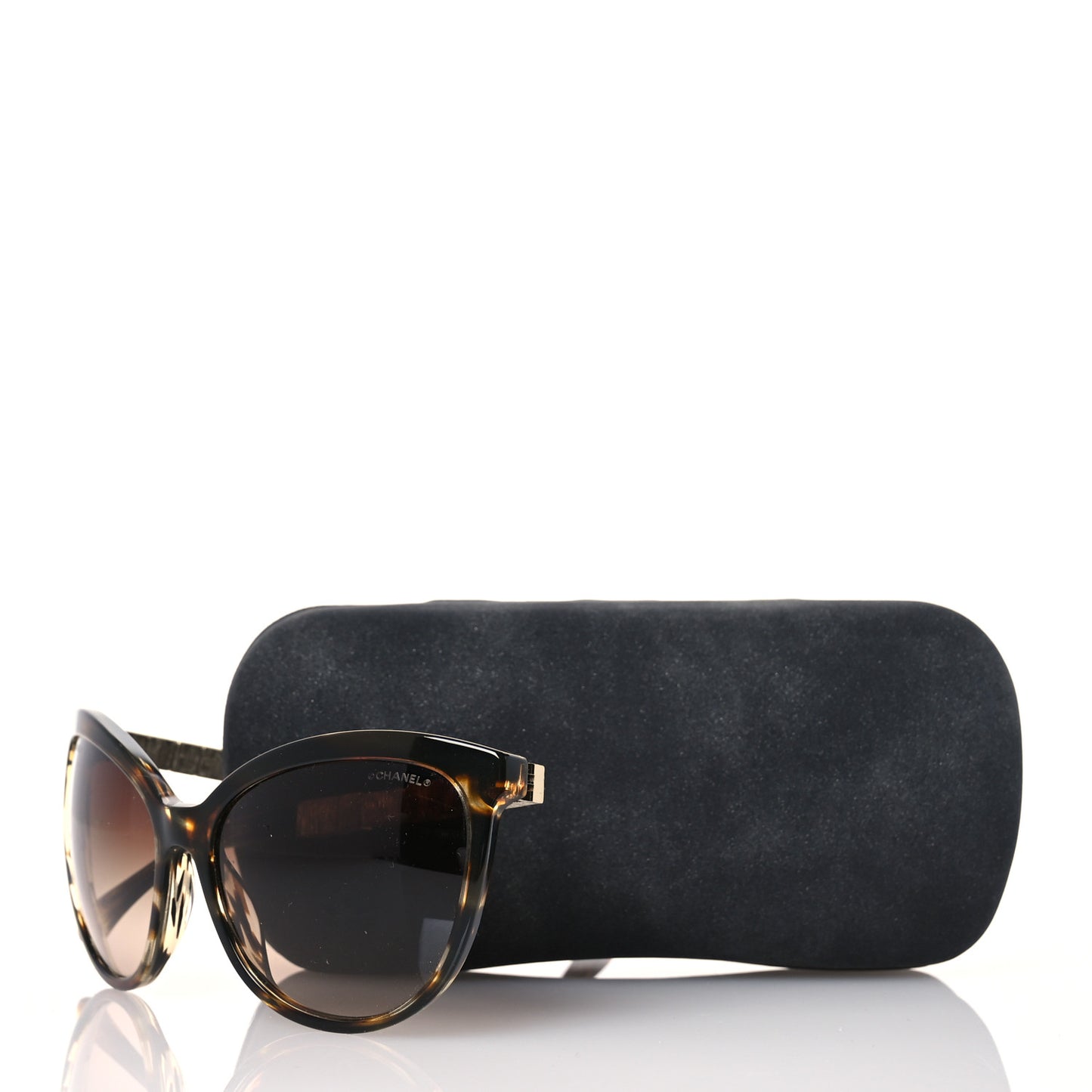 Crystal Baguette Cat Eye Bijou Sunglasses 5307-B Tortoise