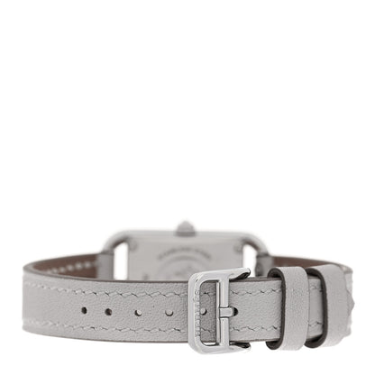 Hermes Stainless Steel Athena Diamond Bezel 21mm Cape Cod Quartz Watch Gris Perle 3 of 5