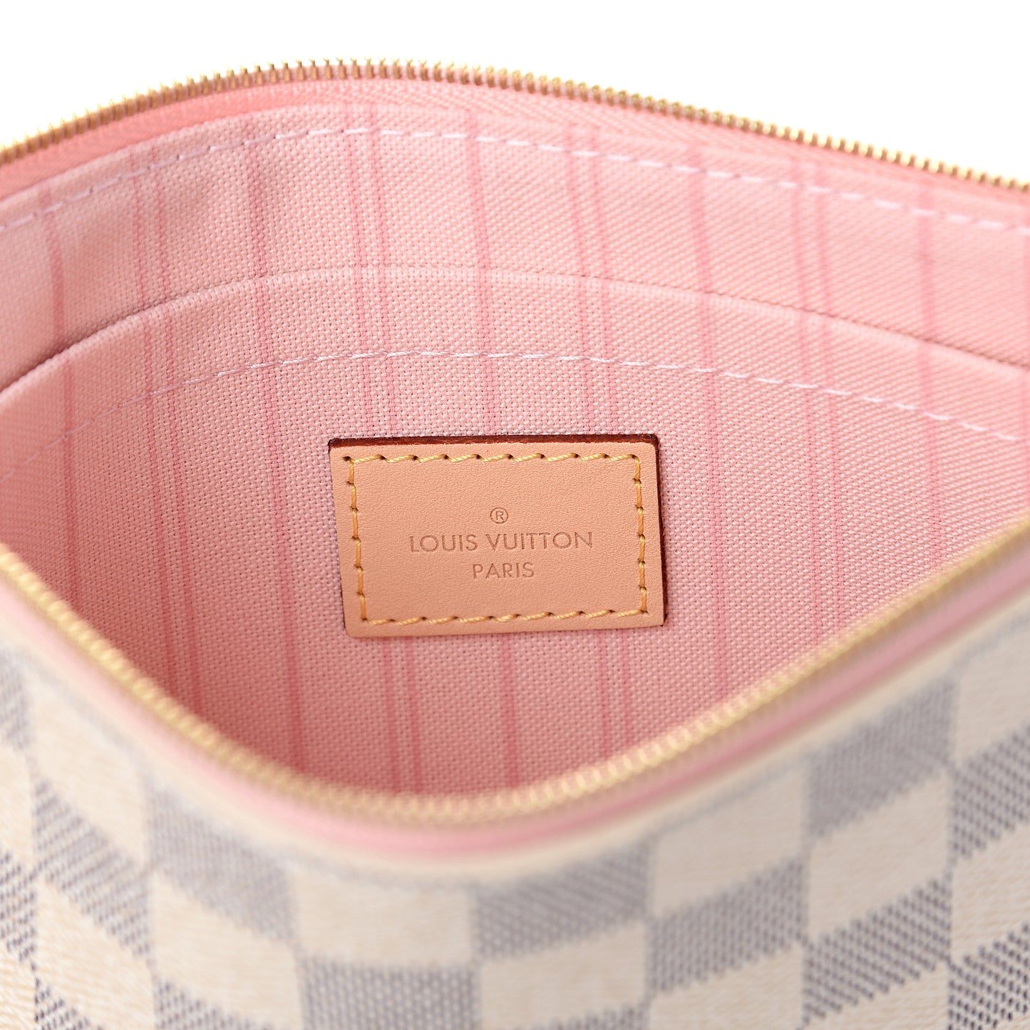 Damier Azur Neverfull MM GM Pochette Rose Ballerine