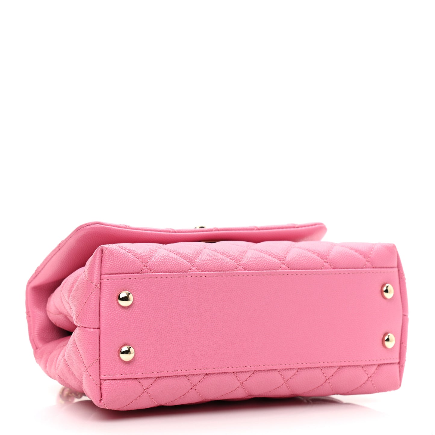 Caviar Lizard Embossed Quilted Mini Coco Handle Flap Pink