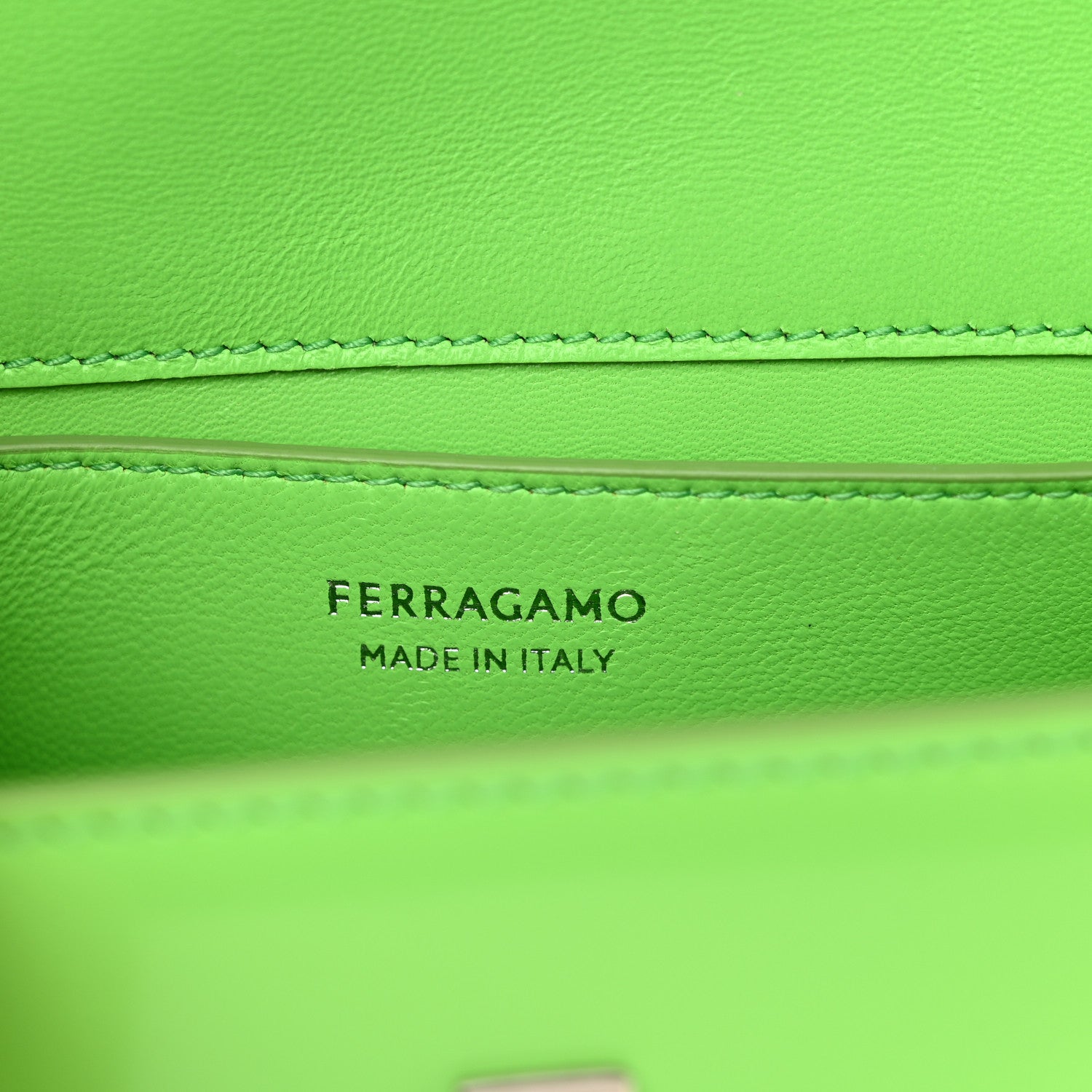 Salvatore Ferragamo Calfskin Geometric Shoulder Bag Green 6 of 9