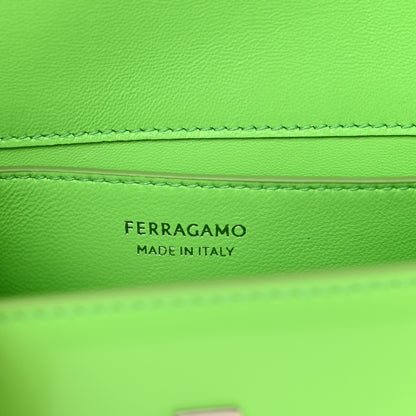 Salvatore Ferragamo Calfskin Geometric Shoulder Bag Green 6 of 9