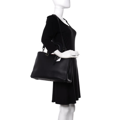 Christian Dior Smooth Calfskin Large Diorissimo Tote Black Rose Indien 2 of 9