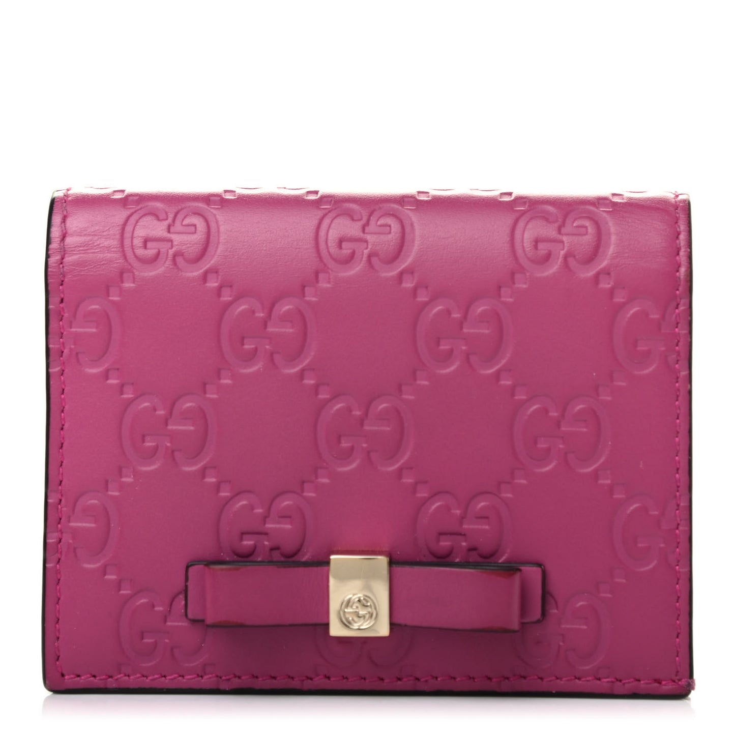 Guccissima Signature Bowy Card Case Wallet Purple