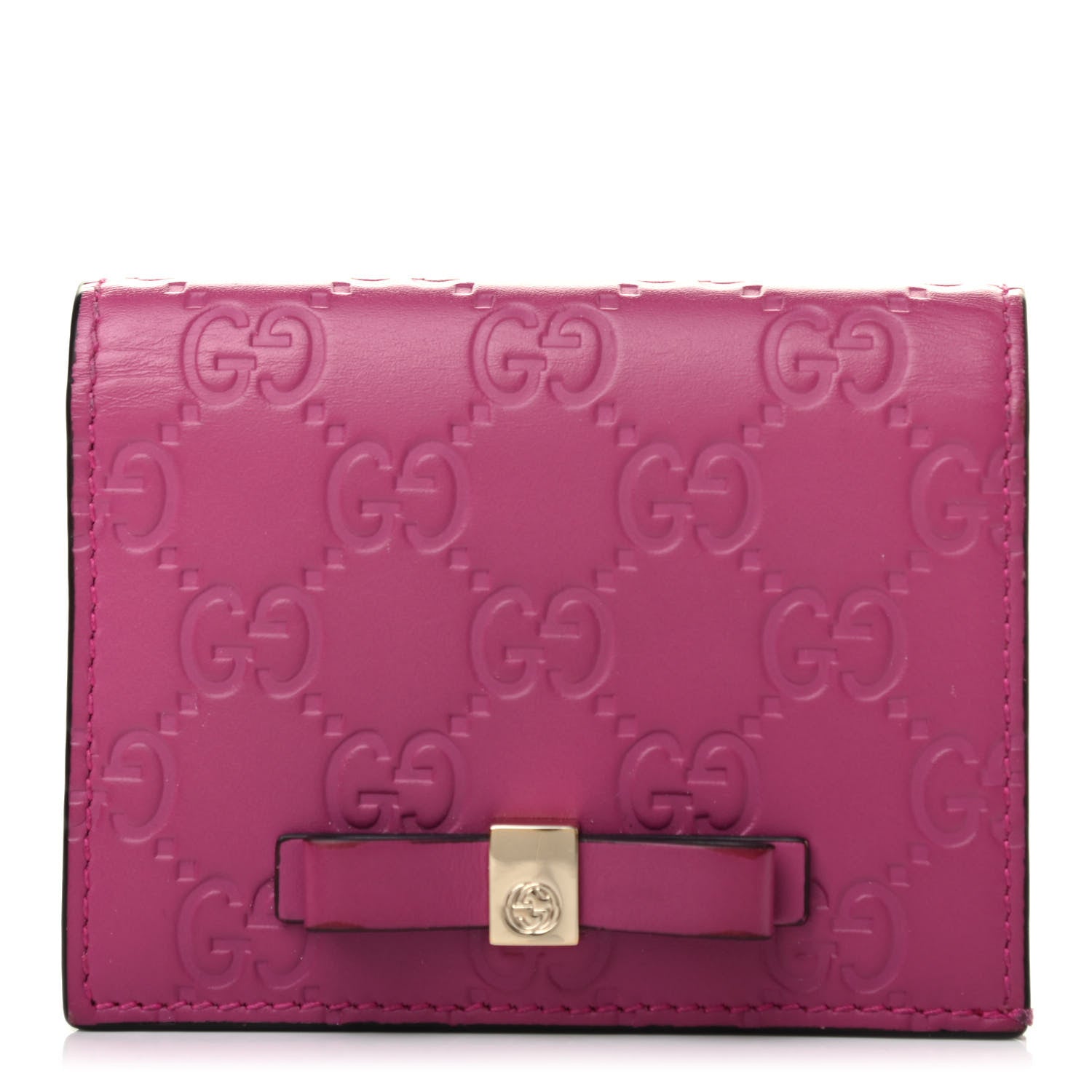 Gucci Guccissima Signature Bowy Card Case Wallet Purple 1 of 7
