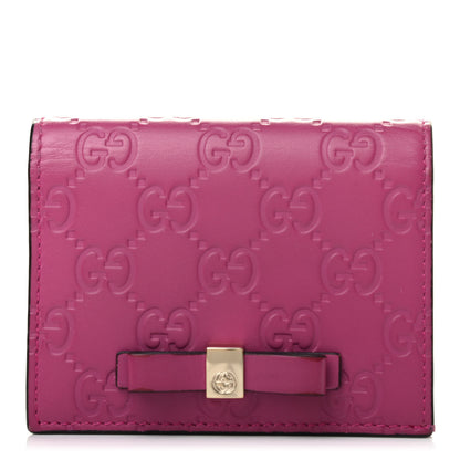 Gucci Guccissima Signature Bowy Card Case Wallet Purple 1 of 7
