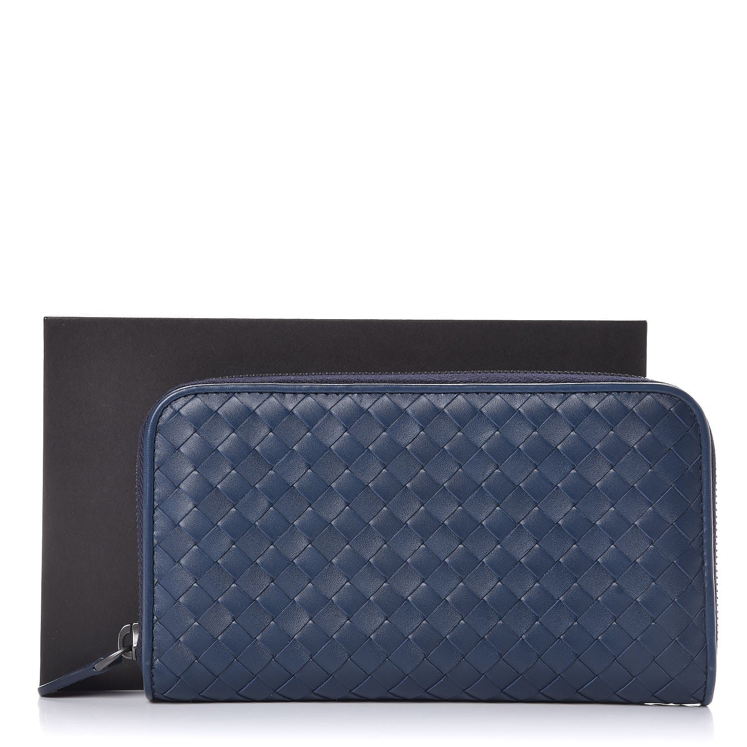 Bottega Veneta Nappa Intrecciato Zip Around Wallet Atlantic 9 of 9