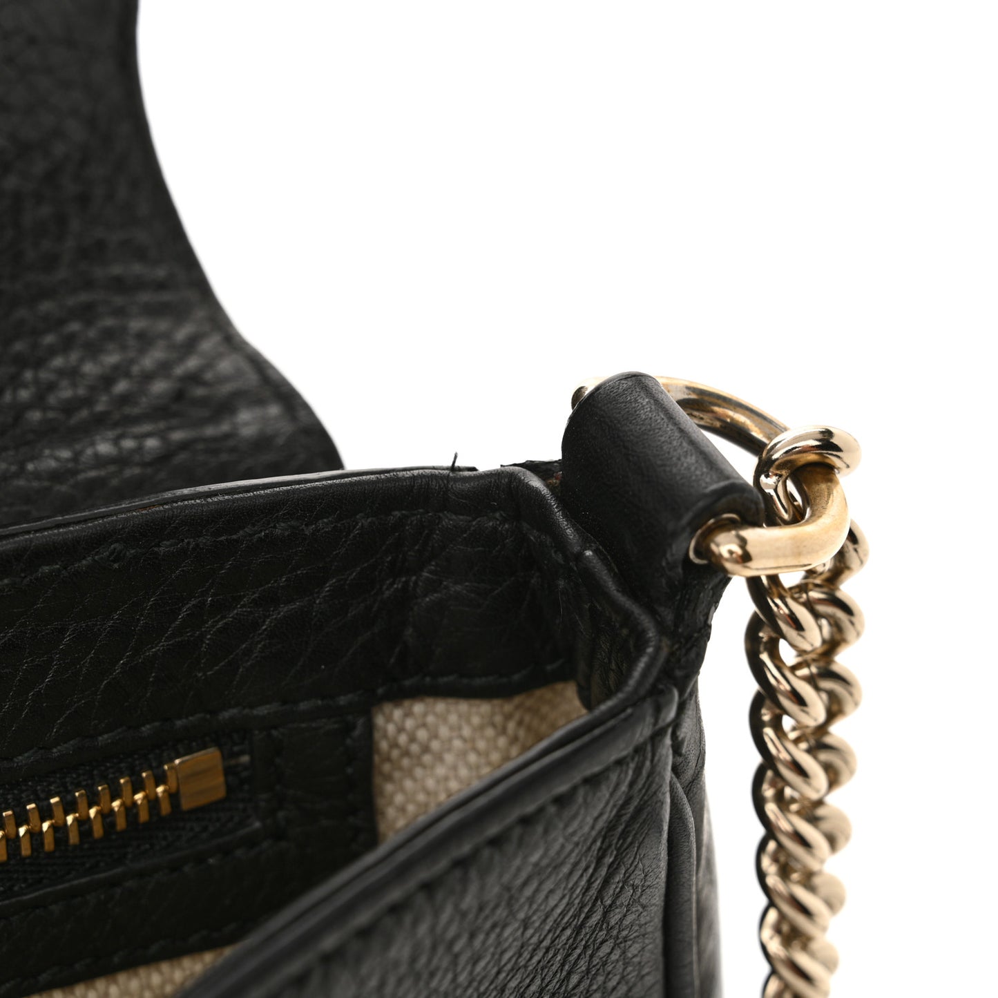Pebbled Calfskin Medium Soho Flap Crossbody Black