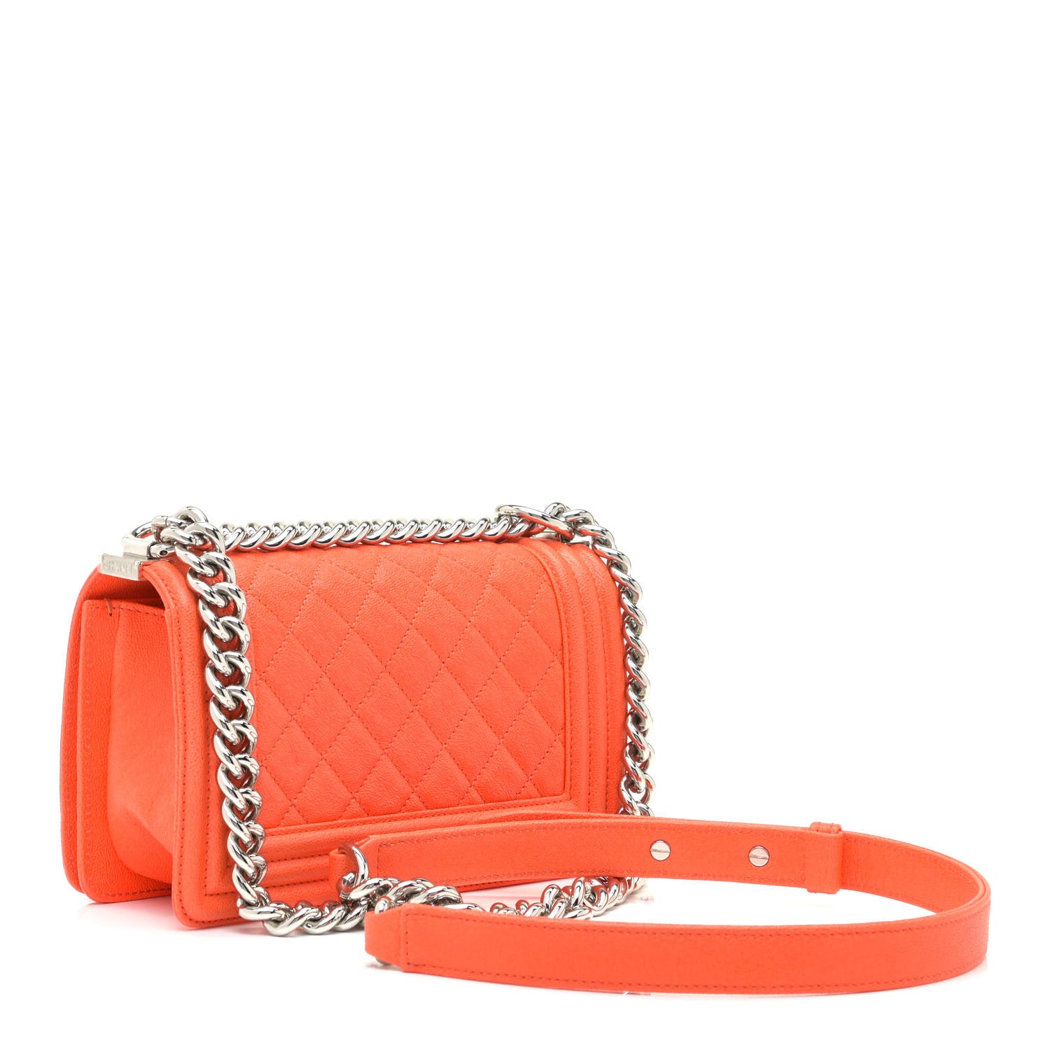Chanel Caviar Quilted Small Boy Flap Orange 3 of 17