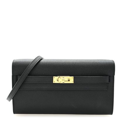 Hermes Epsom Kelly Wallet To Go Black 1 of 12