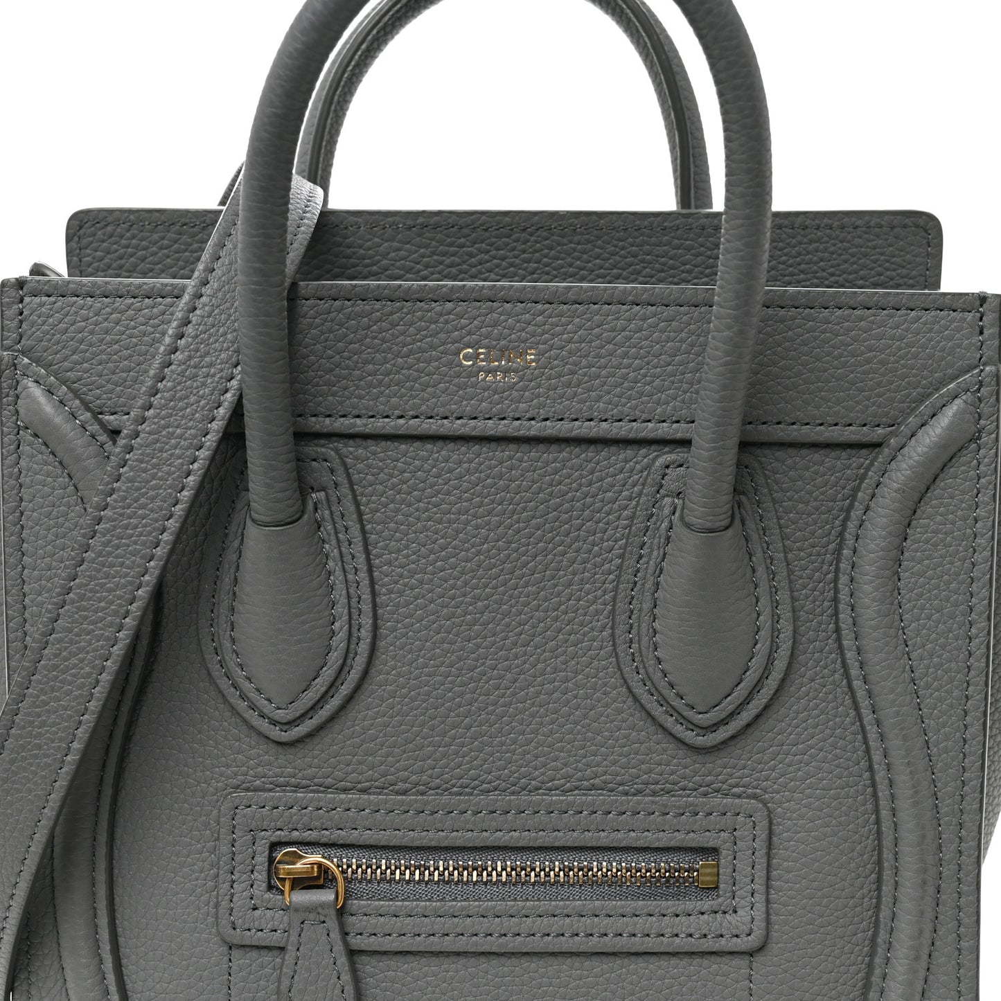 Baby Drummed Calfskin Nano Luggage Kohl