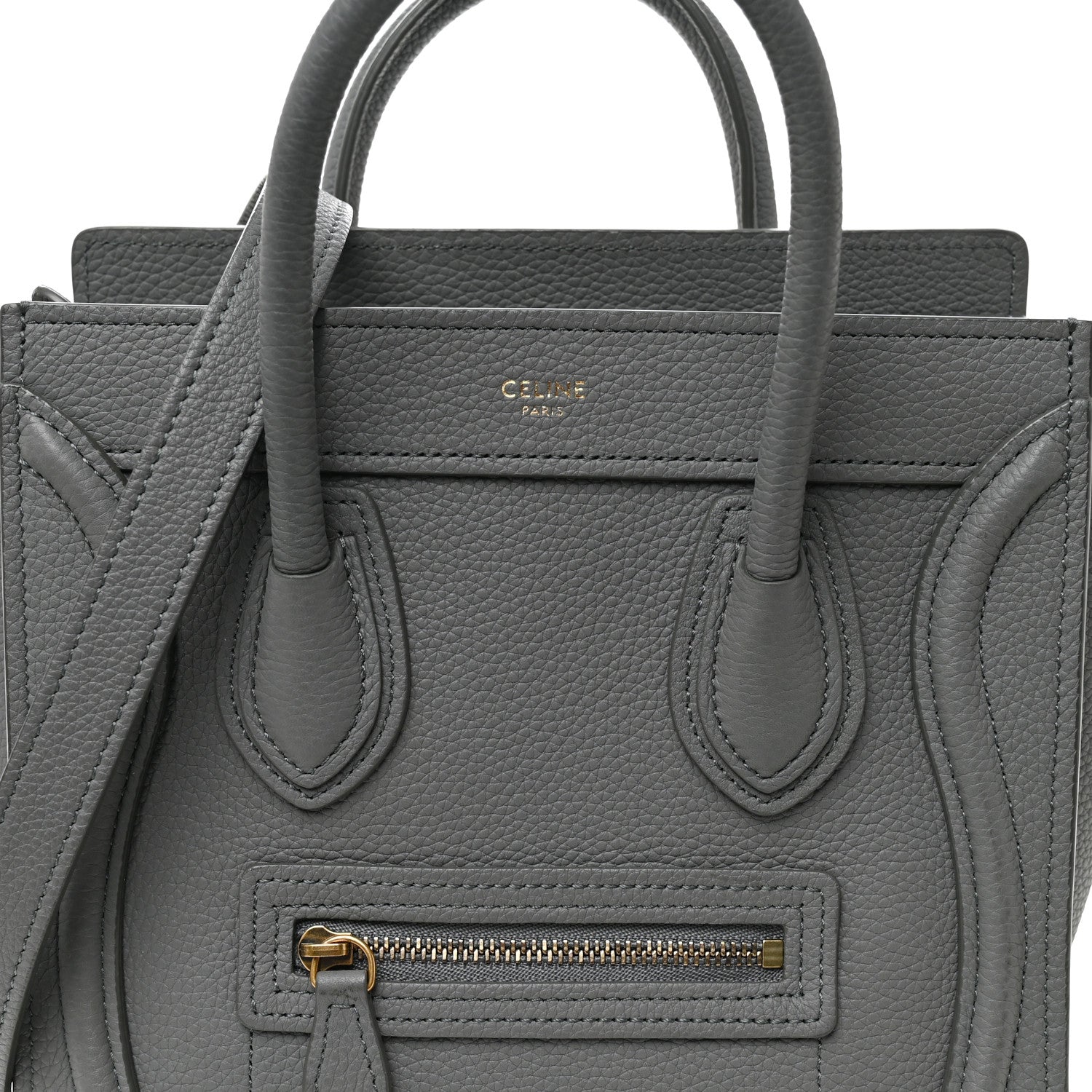 Celine Baby Drummed Calfskin Nano Luggage Kohl 8 of 10
