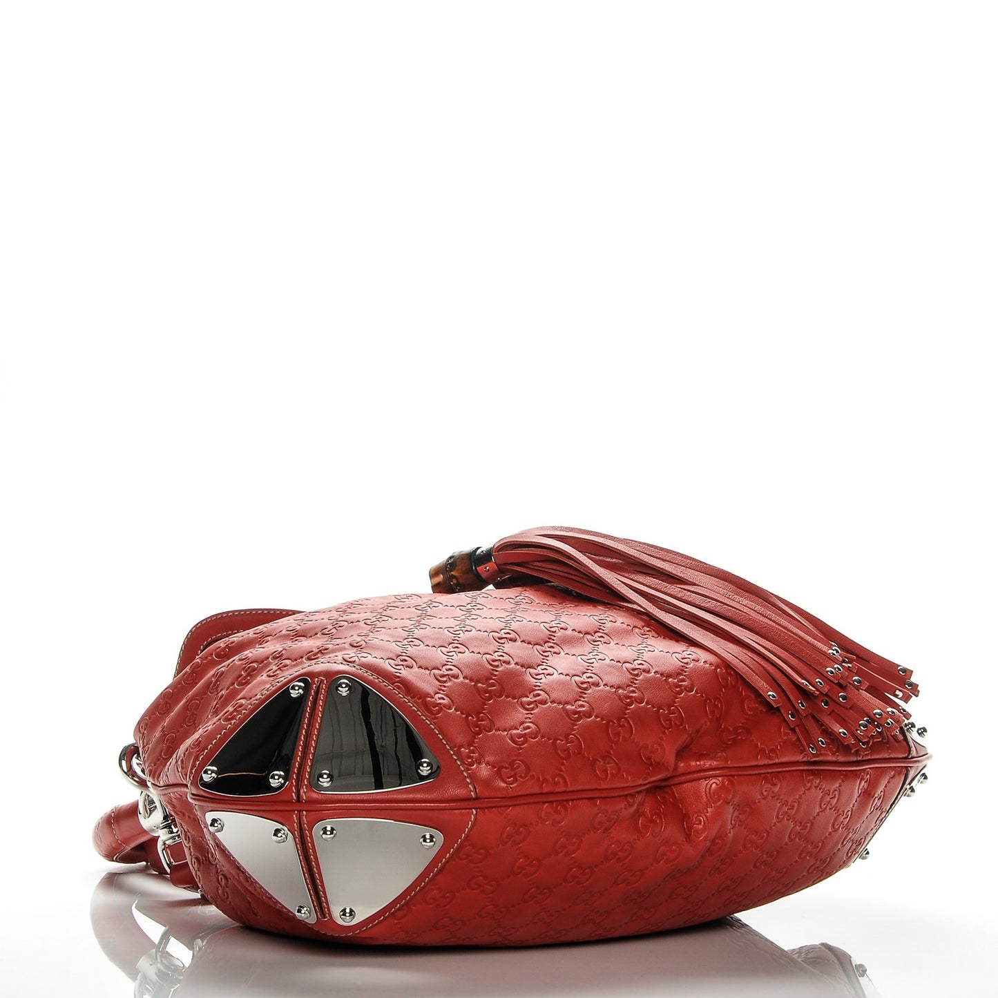 Guccissima Large Indy Top Handle Hobo Red