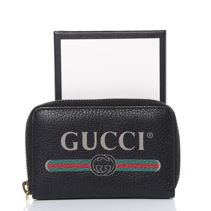 Gucci Calfskin Logo Zip Around Card Case Black 10 of 10