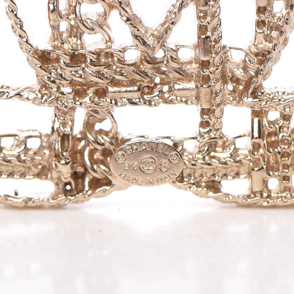 Chanel Chain CC Brooch Pin Light Gold 5 of 6