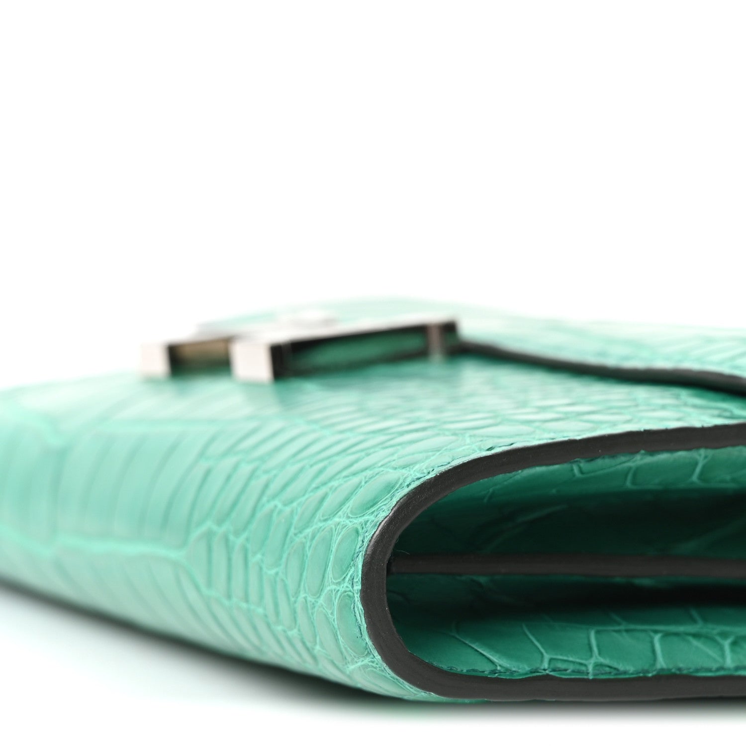 Hermes Matte Alligator Constance Long Wallet To Go Vert Jade 9 of 10