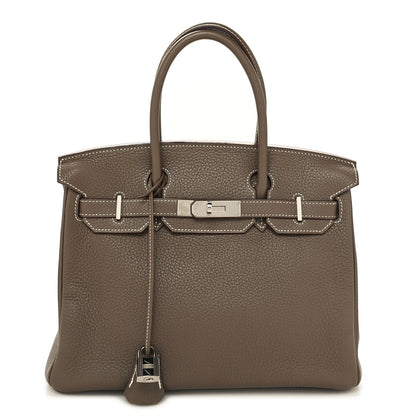 Hermes Taurillon Clemence Birkin 30 Etoupe 1 of 13