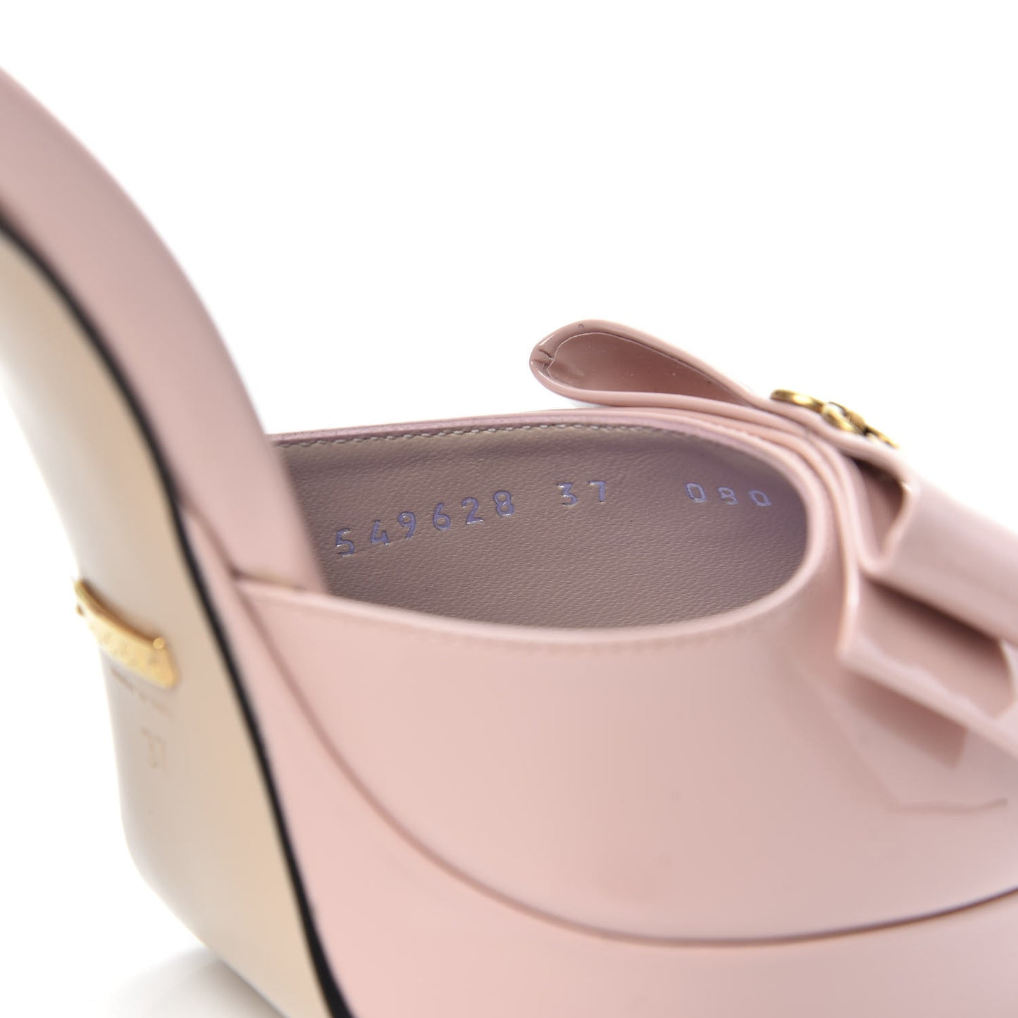 Patent Crystal GG Bow Sadie Spike Ankle Strap d'Orsay Platform High Heel Pumps 37 Perfecct Pink