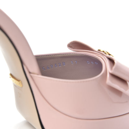 Gucci Patent Crystal GG Bow Sadie Spike Ankle Strap d'Orsay Platform High Heel Pumps 37 Perfecct Pink 8 of 9