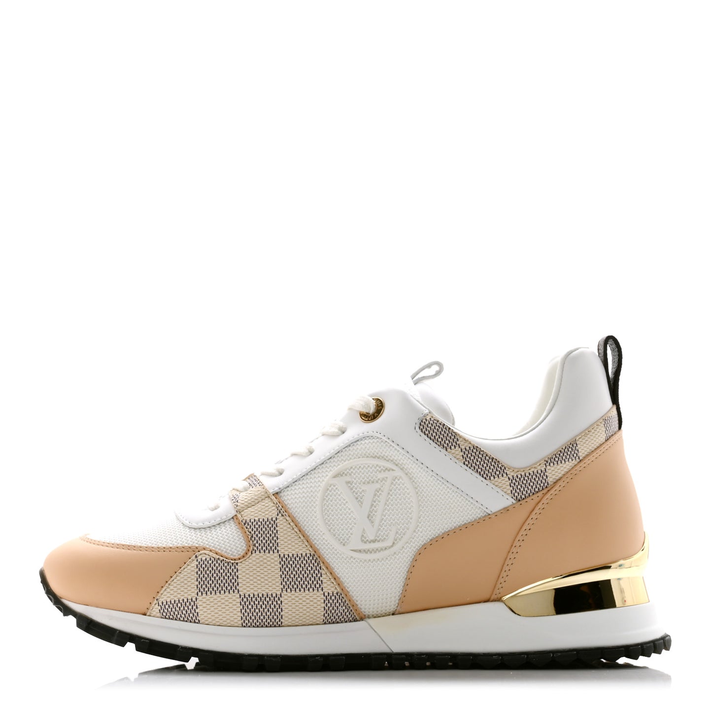 Calfskin Damier Azur Run Away Sneakers 39.5 White