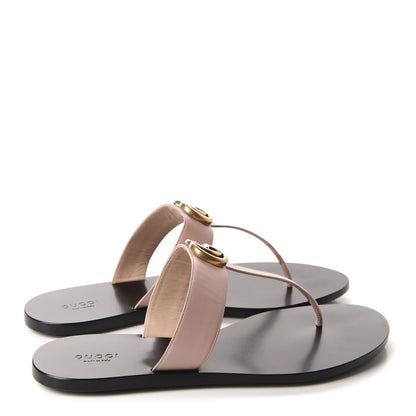 Gucci Calfskin GG Marmont Thong Sandals 41 Perfect Pink 4 of 9