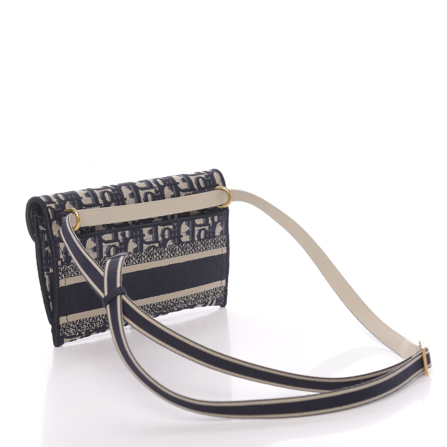 Christian Dior Oblique Slim Saddle Pouch Blue 3 of 10