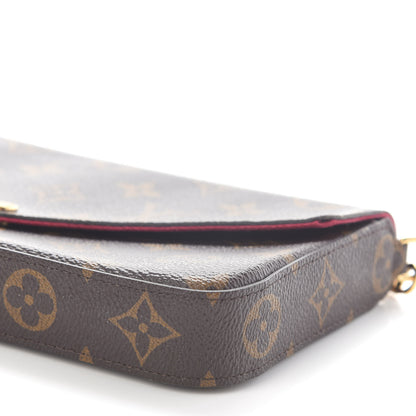 Louis Vuitton Monogram Pochette Felicie Chain Wallet Fuchsia 8 of 11