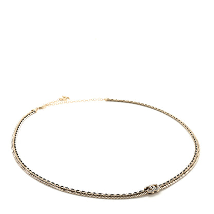 Chanel Lambskin Crystal Chain CC Fancy Belt 75 30 Gold Black 1 of 4