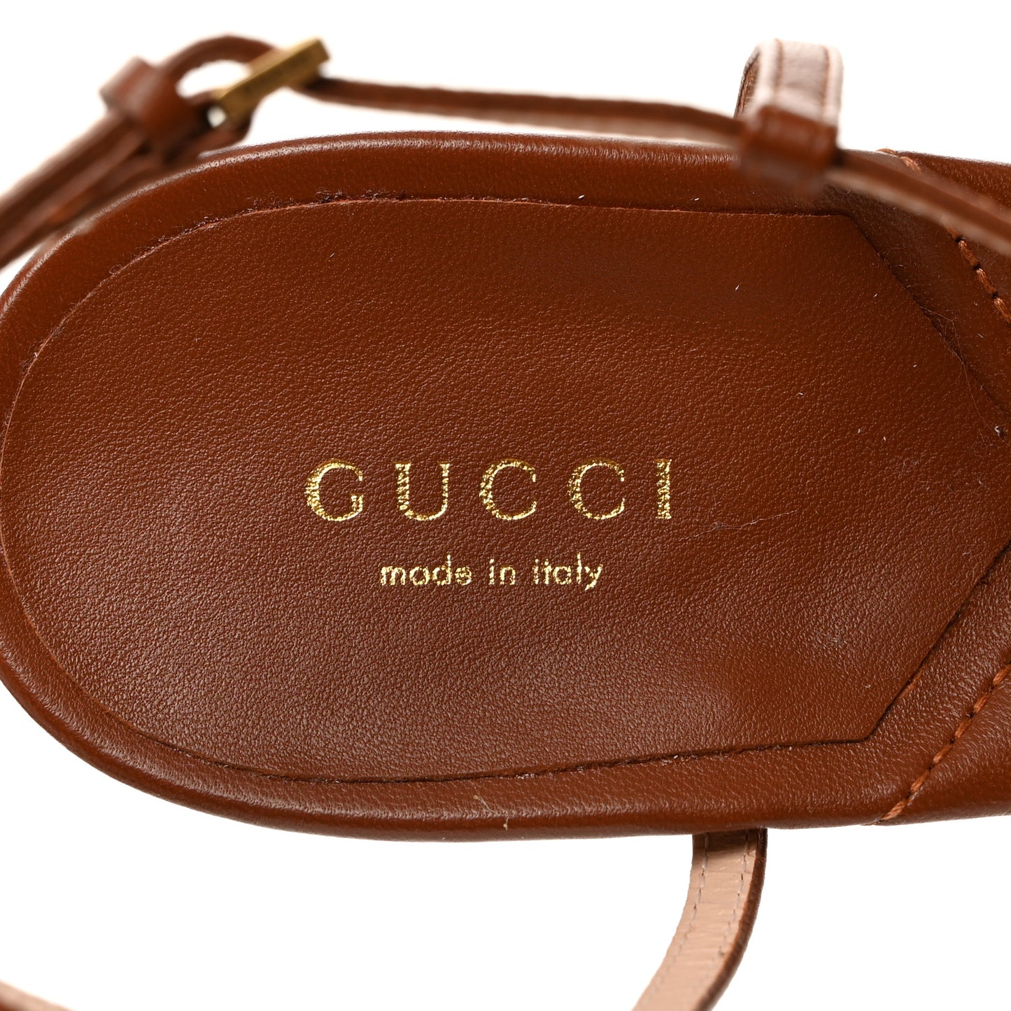 Nappa Matelasse T-Strap 40mm Sandals 42 Brown Papaya