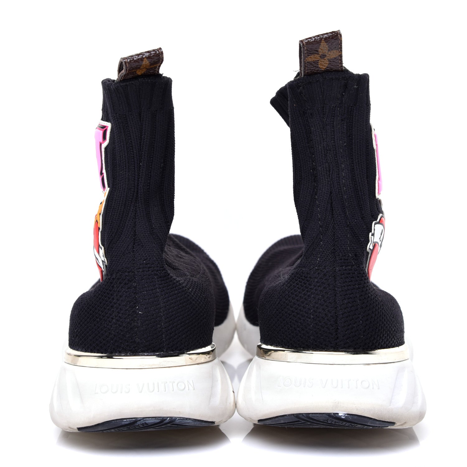 Louis Vuitton Stretch Fabric LV Black Heart Sock Sneaker 39 Black 7 of 11