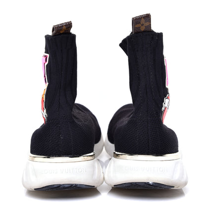 Louis Vuitton Stretch Fabric LV Black Heart Sock Sneaker 39 Black 7 of 11