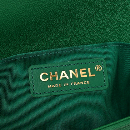 Chanel Caviar Quilted Small Boy Flap Green 6 of 10