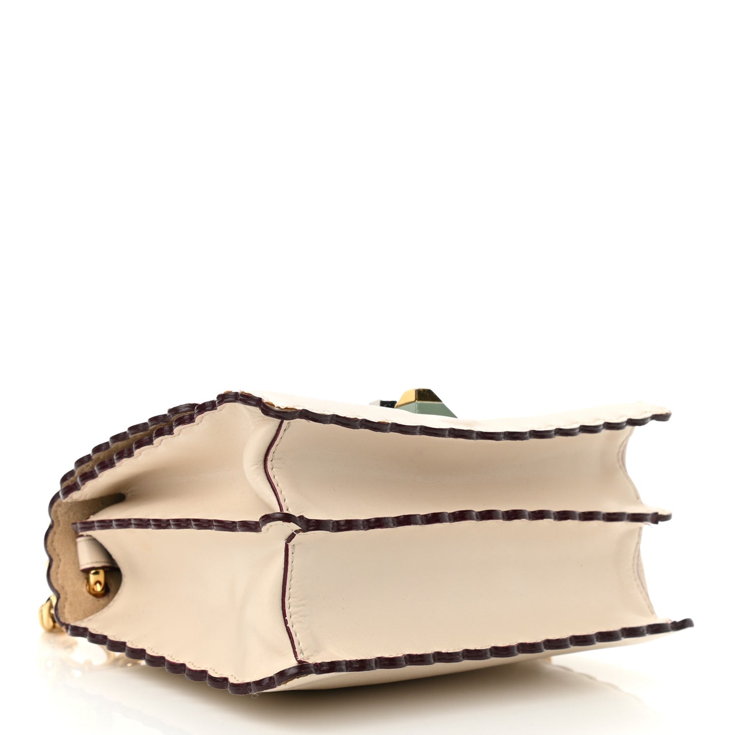 Vitello Liberty Scalloped Studded Small Kan I Shoulder Bag Camelia