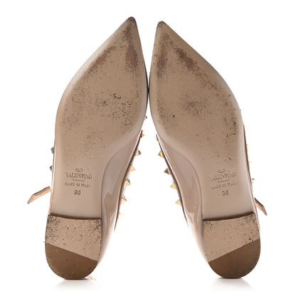 Valentino Garavani Patent Rockstud Cage Ballerina Flats 35 Poudre 5 of 11