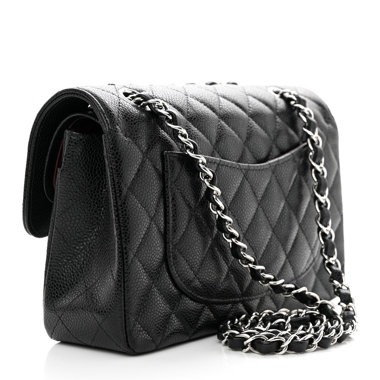 Caviar Quilted Small Double Flap Black