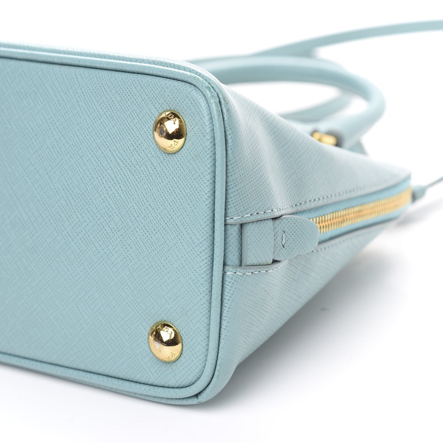 Saffiano Mini Galleria Double Zip Tote Turchese