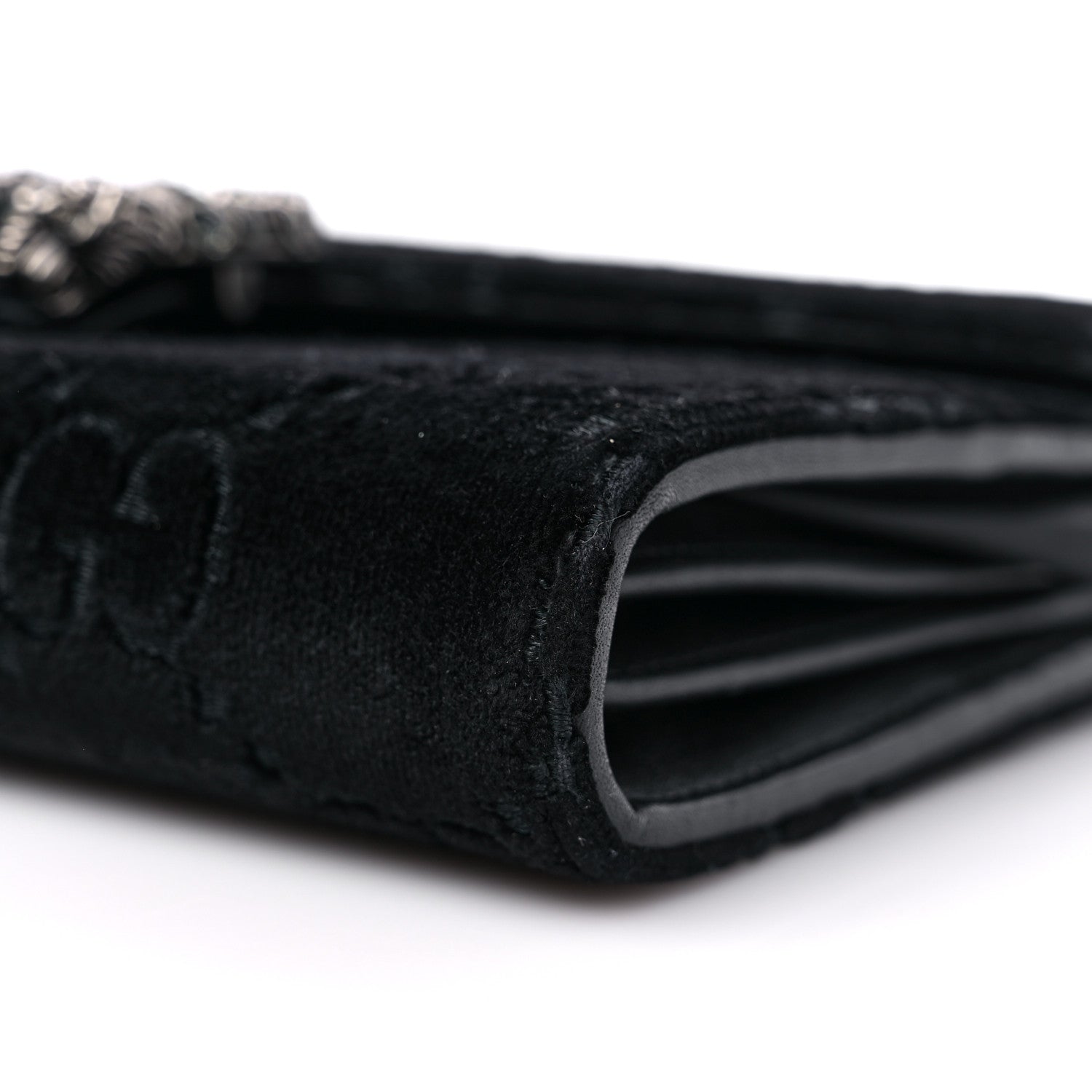 Gucci Velvet GG Monogram Mini Dionysus Chain Wallet Black 9 of 9