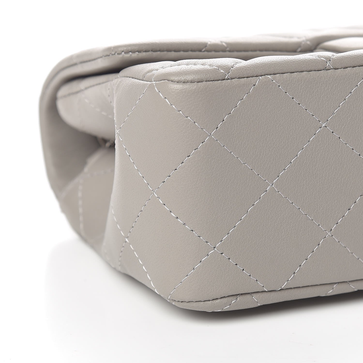 Chanel Lambskin Quilted Mini Rectangular Flap Grey 9 of 11