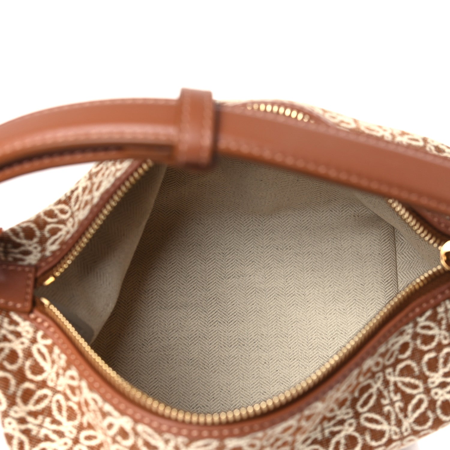 Loewe Jacquard Anagram Calfskin Small Cubi Bag Tan Pecan 6 of 8