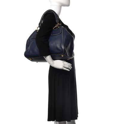 Miu Miu Vitello Shopping Tote Blue 2 of 15