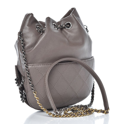Chanel Calfskin Quilted Small Gabrielle Bucket Grey 3 of 7